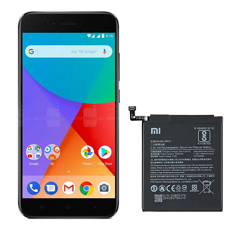 xiaomi-mi-a1-bn31-orginal-battery باتری گوشی شیائومی mi a1 مدل BN31
